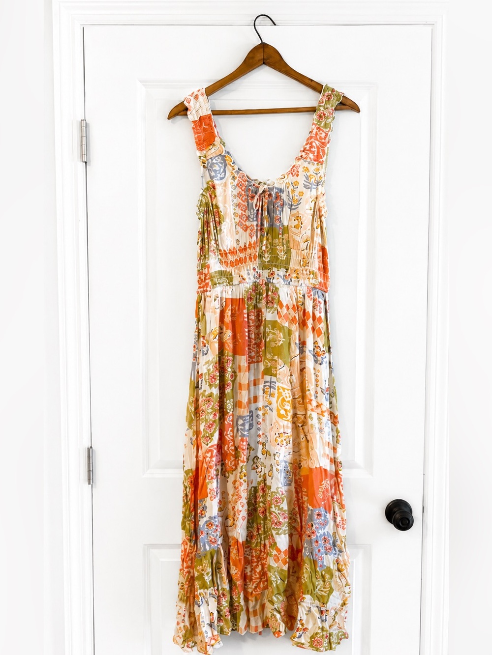 Patrons of Peace Boho Patchwork Maxi Dress Medium Festival Cottagecore